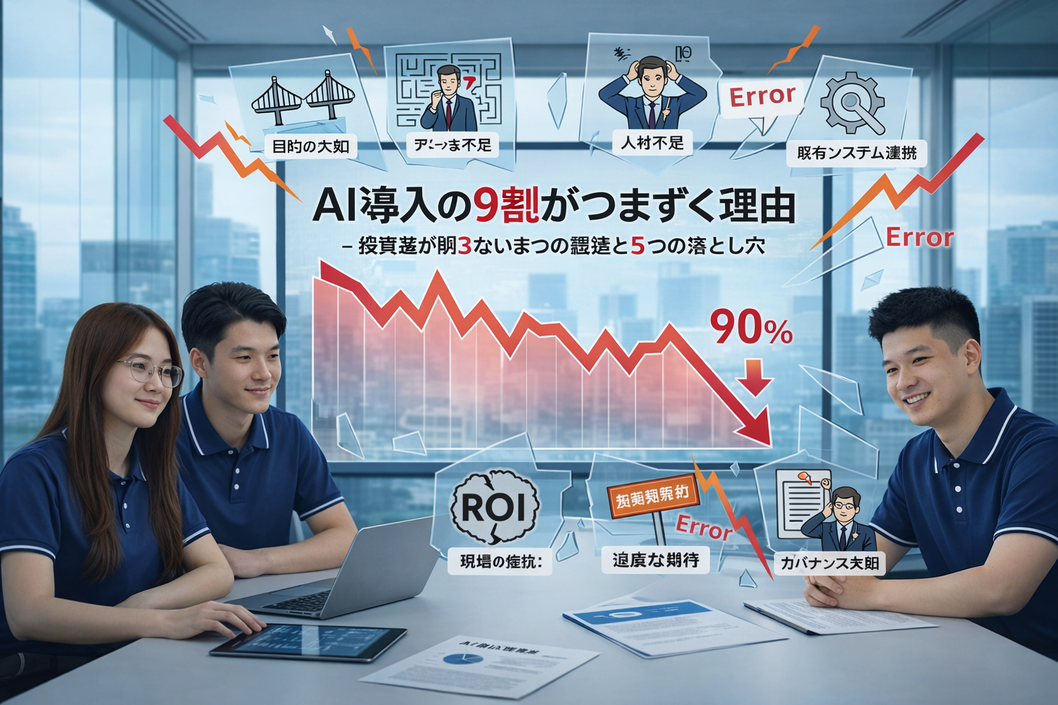 AI導入の9割がつまずく理由 – 経営者が知らない3つの課題と5つの落とし穴