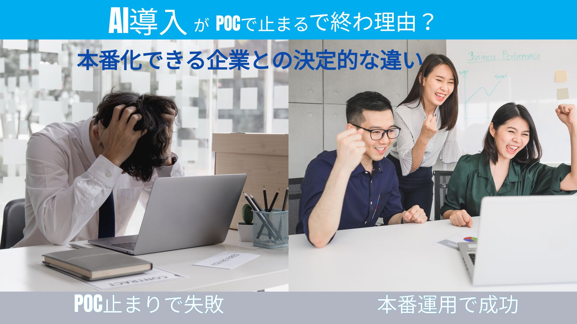 AI導入がPoC止まりで終わる理由とは？本番化できる企業との決定的な違い